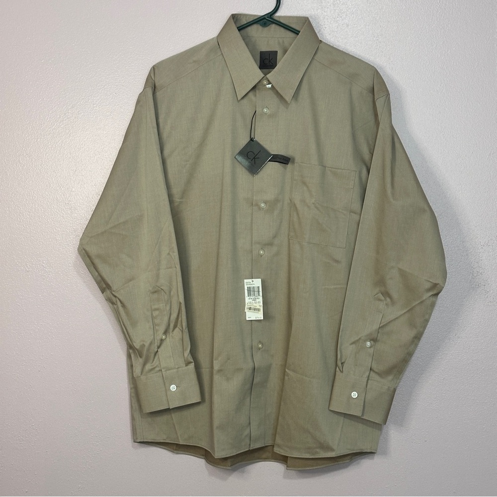 NWT, Calvin Klein Men's Tan Shirt